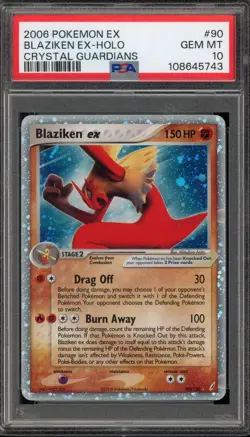 Pokemon Blaziken ex EX Crystal Guardians Holo Ultra Rare #90 PSA 10 Gem Mint - Image 1