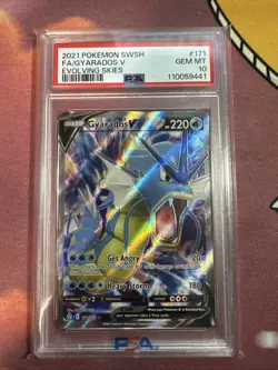 2021 POKEMON SWORD & SHIELD EVOLVING SKIES #171 FULL ART/GYARADOS V PSA 10 - Image 1