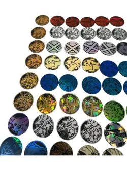 Pokemon TCG Collectible Flip Coins Lot Of 54 Coins Pikachu Raichu Lucario - Image 5