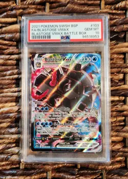 PSA 10 Blastoise VMAX Pokemon SWSH103 Full Art Black Star Promo - Image 1
