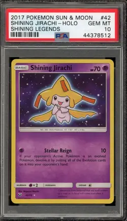 Pokemon Shining Jirachi Shining Legends Holo Ultra Rare #42 PSA 10 Gem Mint - Image 1