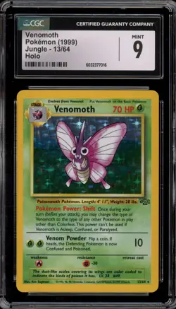 Pokemon Venomoth Jungle Unlimited Holo Rare #13 CGC 9 Mint - Image 1