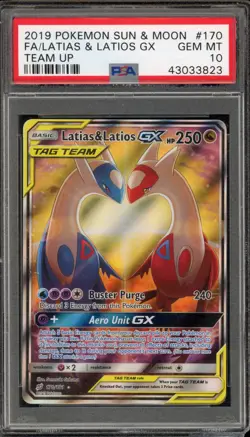 Pokemon Latias & Latios GX Team Up Full Alt Art #170 DAMAGED SLAB PSA 10 - Image 1