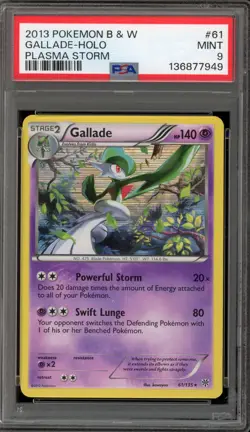 Pokemon Gallade Plasma Storm Holo Rare #61 PSA 9 Mint - Image 1