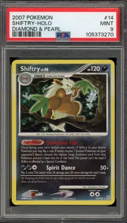 Pokemon Shiftry Diamond & Pearl Holo Rare #14 PSA 9 Mint - Image 1