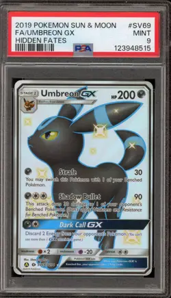 Pokemon Umbreon GX Hidden Fates Full Art #SV69 PSA 9 Mint - Image 1