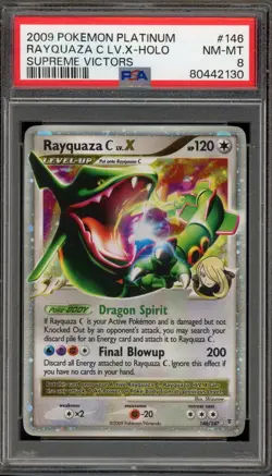 Pokemon Rayquaza C Lv.X Supreme Victors Holo Ultra Rare #146 PSA 8 - Image 1