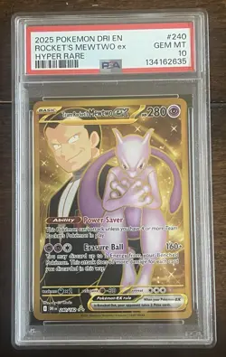 Team Rockets Mew Two 240/182 Destined Rivals Hyper Rare Pokemon PSA 10 - Image 1