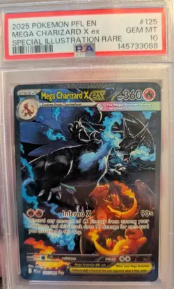 2025 POKEMON PFL EN MEGA CHARIZARD X EX SPECIAL ILLUSTRATION RARE - Image 3