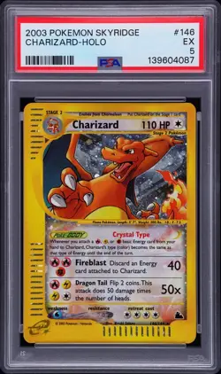 2003 Charizard Holo 146/144 Skyridge Pokemon PSA 5 - Image 1