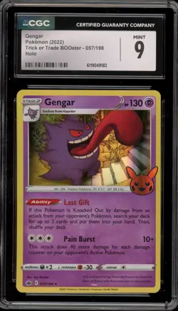Pokemon Gengar 2022 Trick or Trade BOOster Holo #057 CGC 9 Mint - Image 1