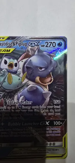 Pokemon TCG Blastoise & Piplup GX TAG TEAM Ultra Rare Holo Sm-Cosmic Eclipse 38… - Image 3