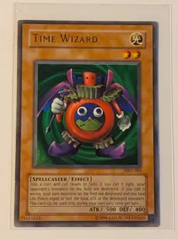 1996 Konami Yu-Gi-Oh Trading Card Time Wizard Near Mint YC1 - Image 1