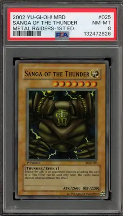 Yu-Gi-Oh! Sanga of Thunder Metal Raiders 1st Edition Super Rare MRD-025 PSA 8 - Image 1