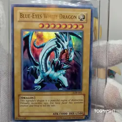 🔥L👀K🔥💎NM-GM💎2002 YuGiOh LOB-001 BLUE EYES WHITE DRAGON🥈UNL✨HOLO🥩UR🏆WAVY! - Image 3