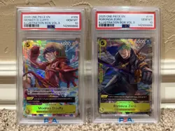 Monkey.D.Luffy + Roronoa Zoro Illustration Box Vol 3 One Piece PSA 10 Sequential - Image 1