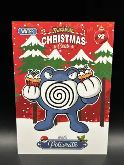 Sparkle Holo Poliwrath 92 - Pokemon Collectoons 2024 Christmas Card - NM - Image 1