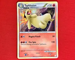 Typhlosion 32/123 Cosmo Holo HeartGold SoulSilver Pokemon Card MP - Image 1