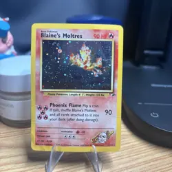 Pokemon Blaine's Moltres Holo Rare Unlimited Gym Heroes 1/132 Card 2000 MP - Image 1