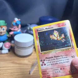 Pokemon Blaine's Moltres Holo Rare Unlimited Gym Heroes 1/132 Card 2000 MP - Image 2