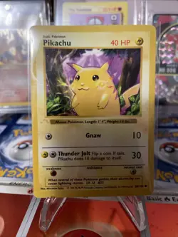 Pokemon Cards Error/Misprint Pikachu Ghost 1st Edition Stamp 58/102 - Image 1