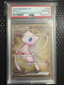 2023 Pokemon Mew ex Full Art 151 UPC Gold Metal Promo Card 205/165 PSA 10 GEM MT - Image 1