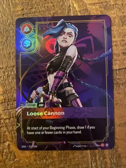 Riftbound Loose Cannon English Jinx Legend card 251/298 FULL ART FOIL seal - Image 1