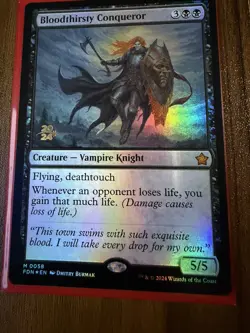 Magic The Gathering Foundations #58 Bloodthirsty Conqueror Prerelease Cards Foil - Image 1