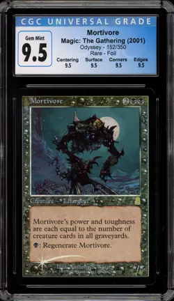 Magic MTG Mortivore Odyssey Rare Foil #152 CGC 9.5 - Image 1