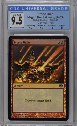 STONE RAIN 8th Edition Foil C CGC 10 MTG [Nostalgium] - Image 1
