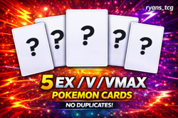 Pokemon Card Bundle | 5 EX/V/VMAX Cards | Job-lot | English Only | No Duplicates - Image 1