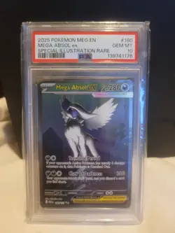 2025 Pokemon Mega Evolution 180 Mega Absol ex Special Illustration Rare PSA 10 - Image 1