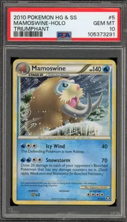 Pokemon Mamoswine Triumphant Holo Rare #5 PSA 10 Gem Mint - Image 1