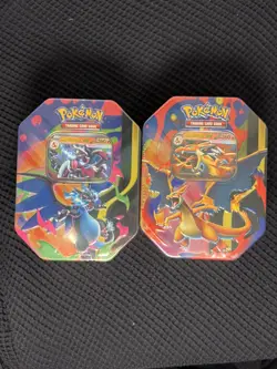 Pokemon TCG: Mega Charizard X & Mega Charizard Y Tin Set Of 2 SEALED - Image 1