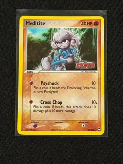 Pokemon TCG Meditite 55/108 Holo Power Keepers Stamped NM - Image 1