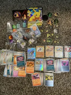 Pokemon lot of 200+ Cards. Gyarados GX Everything pictured, Coins + More - Image 1