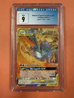 Pokemon Moltres & Zapdos & Articuno GX Hidden Fates 44/68 Ultra Rare CGC 9 Holo - Image 1