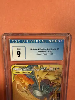Pokemon Moltres & Zapdos & Articuno GX Hidden Fates 44/68 Ultra Rare CGC 9 Holo - Image 4