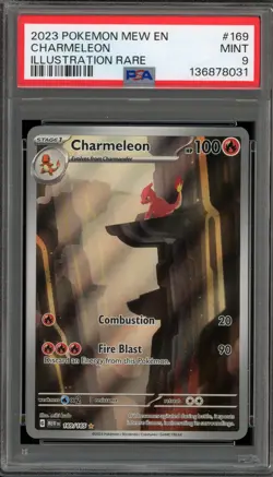 Pokemon Charmeleon 151 MEW EN Illustration Rare #169 PSA 9 Mint - Image 1
