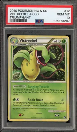 Pokemon Victreebel Triumphant Holo Rare #12 PSA 10 Gem Mint - Image 1