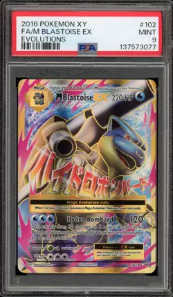Pokemon M Blastoise EX XY Evolutions Full Art #102 PSA 9 Mint - Image 1