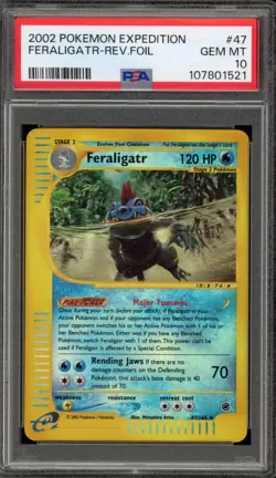 Pokemon Feraligatr Expedition Reverse Holo Rare #47 PSA 10 Gem Mint - Image 1
