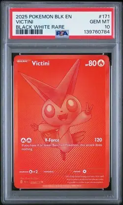 2025 Pokemon Black Bolt Victini 171/086 PSA 10 - Image 1