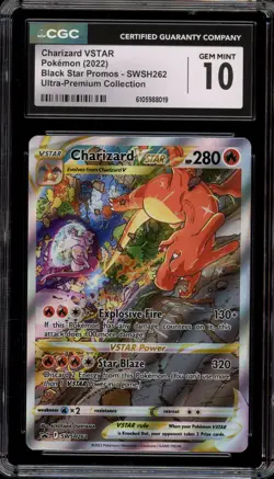 Pokemon Charizard VSTAR Ultra-Premium Coll. Full Alt Art Promo SWSH262 CGC 10 - Image 1