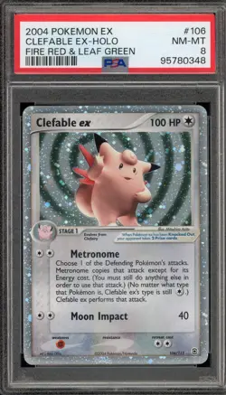 Pokemon Clefable ex EX Fire Red & Leaf Green Holo Ultra Rare #106 PSA 8 - Image 1