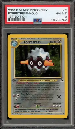 Pokemon Forretress Neo Discovery 1st Edition Holo Rare #2 PSA 8 - Image 1