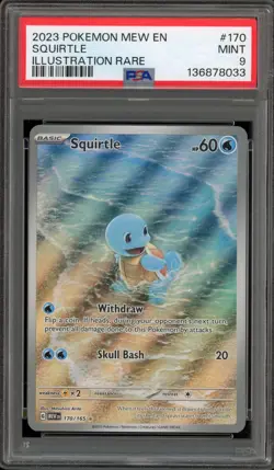 Pokemon Squirtle 151 MEW EN Illustration Rare #170 PSA 9 Mint - Image 1