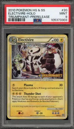 Pokemon Electivire Triumphant Prerelease Holo Rare Promo #20 PSA 9 Mint - Image 1