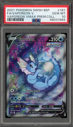 Pokemon Vaporeon V VMAX Premium Coll. Full Alt Art Promo SWSH181 PSA 10 Gem Mint - Image 1