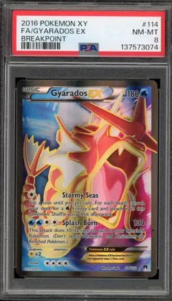 Pokemon Gyarados EX XY Breakpoint Full Art #114 PSA 8 - Image 1